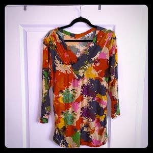 CAbi Multi Colored Long Sleeved Top